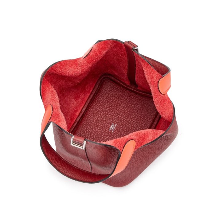 Handmade HPL 18 Rouge H Clemence and Orange Field Swift Verso Palladium Hardware - 图片 6