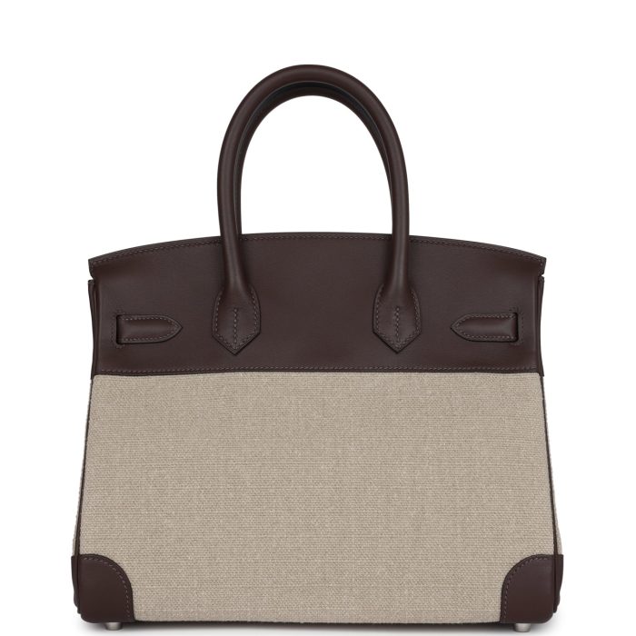 Handmade Bag HB 30 Bivouac Ficelle Canvas and Moka Swift Palladium Hardware - 图片 4