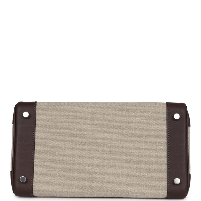 Handmade Bag HB 30 Bivouac Ficelle Canvas and Moka Swift Palladium Hardware - 图片 5