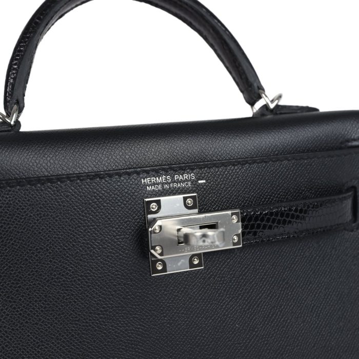 Handmade HKS 20 Black Madame and Shiny Varanus Lizard Touch Palladium Hardware - 图片 6