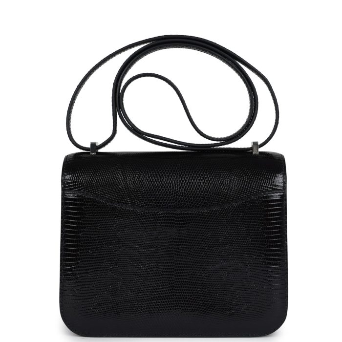 Handmade Bag HC 18 Black Varanus Salvator Lizard Palladium Hardware - 图片 4