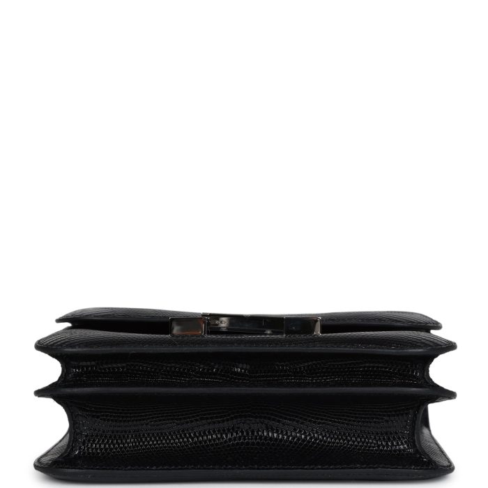 Handmade Bag HC 18 Black Varanus Salvator Lizard Palladium Hardware - 图片 5