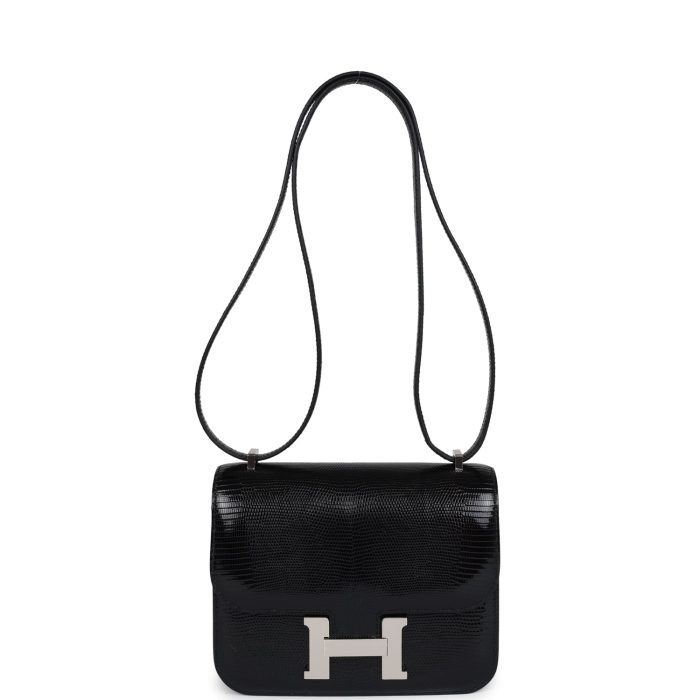 Handmade Bag HC 18 Black Varanus Salvator Lizard Palladium Hardware - 图片 6