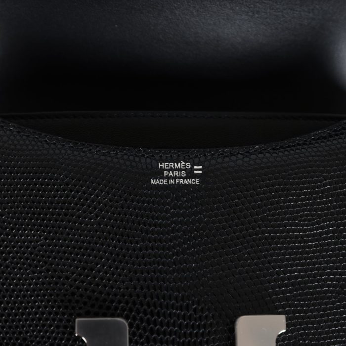 Handmade Bag HC 18 Black Varanus Salvator Lizard Palladium Hardware - 图片 7
