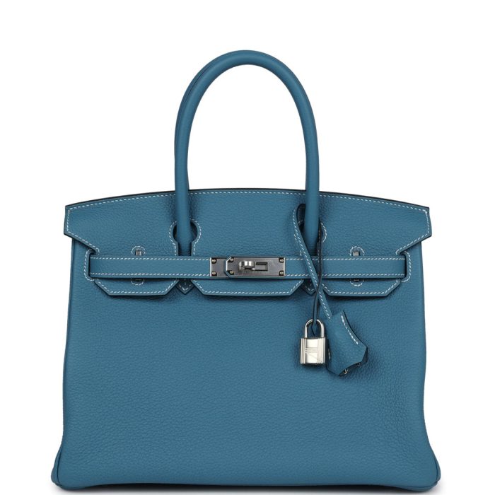 Handmade Bag HB 30 Blue Jean Togo Palladium Hardware