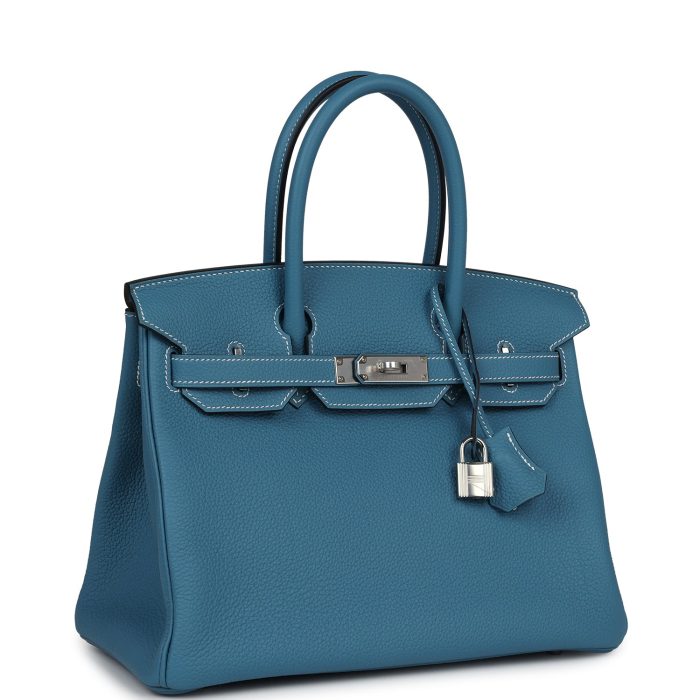 Handmade Bag HB 30 Blue Jean Togo Palladium Hardware - 图片 2