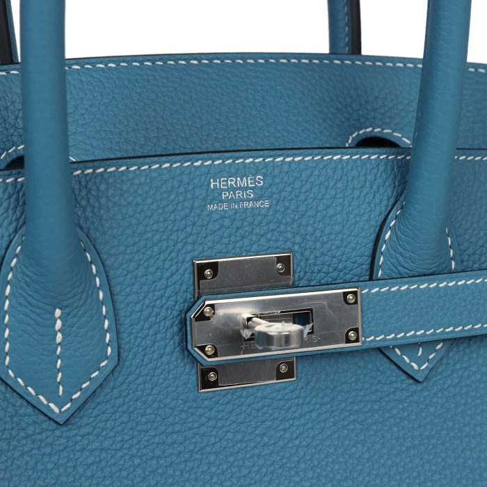 Handmade Bag HB 30 Blue Jean Togo Palladium Hardware - 图片 6