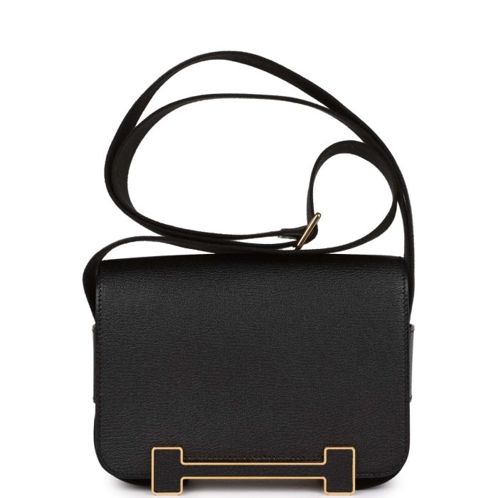 Handmade Bag HG Black Chevre Gold Hardware