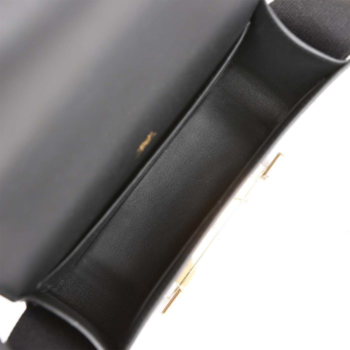 Handmade Bag HG Black Chevre Gold Hardware - 图片 7