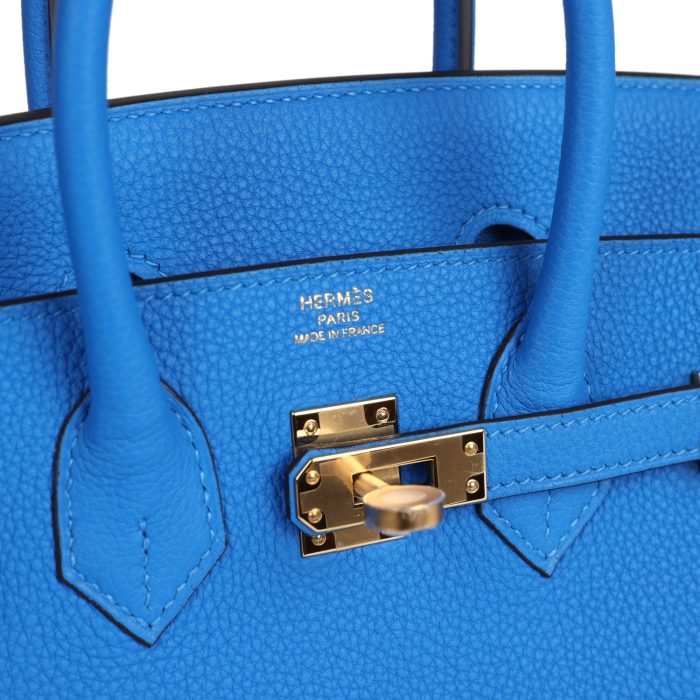 Handmade Bag HB 25 Bleu Hydra Togo Gold Hardware - 图片 6