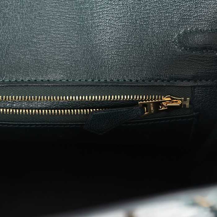 Handmade Bag HB 25 Vert Cypress Shiny Niloticus Crocodile Gold Hardware - 图片 8