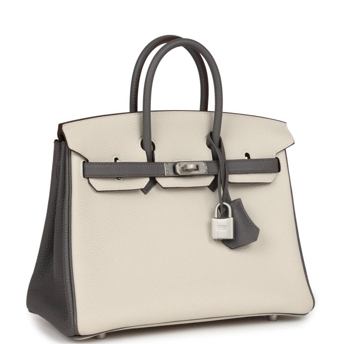 Handmade Bag HSOB(HSS) 25 Beton and Etain Togo Brushed Palladium Hardware - 图片 2