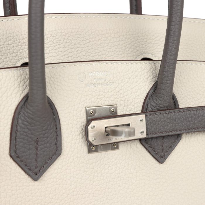 Handmade Bag HSOB(HSS) 25 Beton and Etain Togo Brushed Palladium Hardware - 图片 6