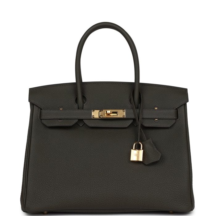Handmade Bag HB 30 Vert de Gris Togo Gold Hardware