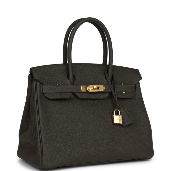Handmade Bag HB 30 Vert de Gris Togo Gold Hardware - 图片 2