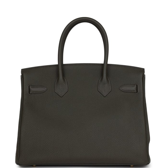 Handmade Bag HB 30 Vert de Gris Togo Gold Hardware - 图片 4