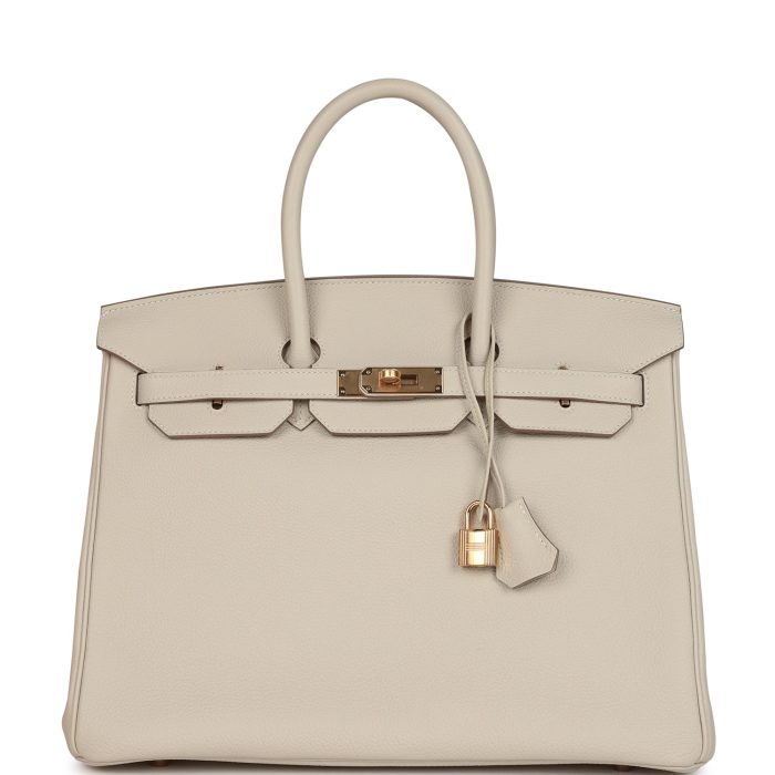 Handmade Bag HB 35 Craie Togo Rose Gold Hardware