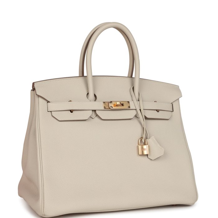 Handmade Bag HB 35 Craie Togo Rose Gold Hardware - 图片 2
