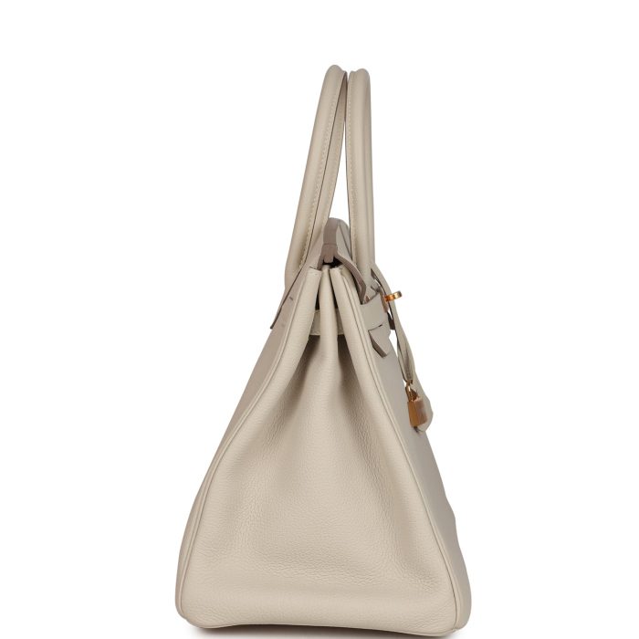 Handmade Bag HB 35 Craie Togo Rose Gold Hardware - 图片 3