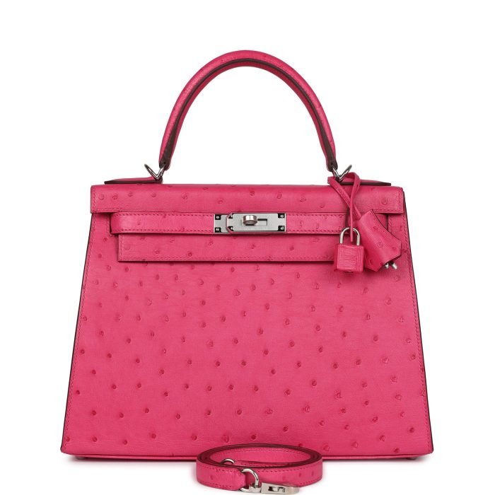 Handmade HKS 28 Rose Tyrien Ostrich Palladium Hardware