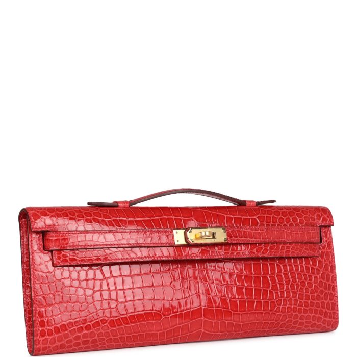 Handmade Bag HKC Bougainvillea Shiny Porosus Crocodile Gold Hardware - 图片 2