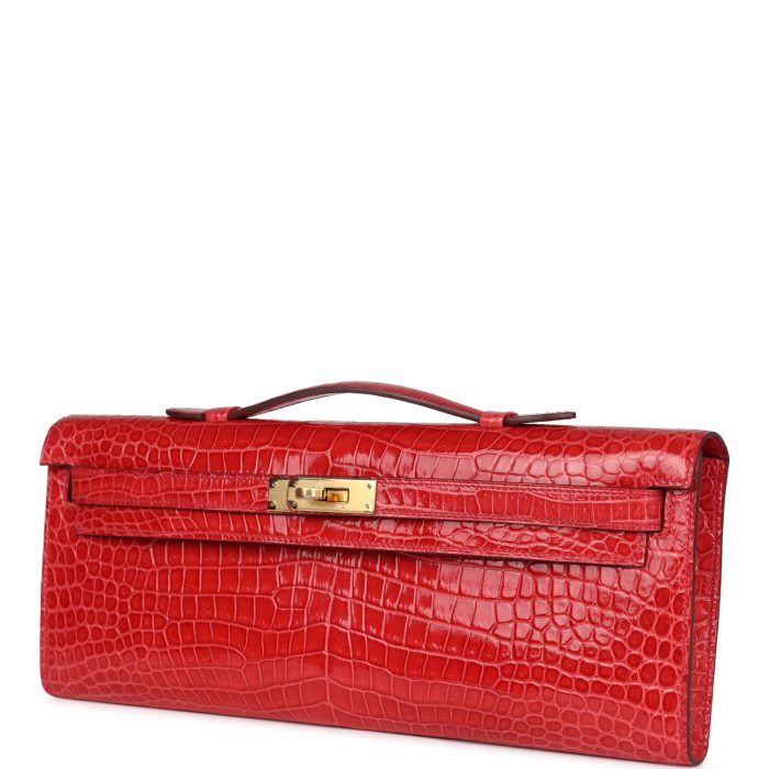 Handmade Bag HKC Bougainvillea Shiny Porosus Crocodile Gold Hardware - 图片 3