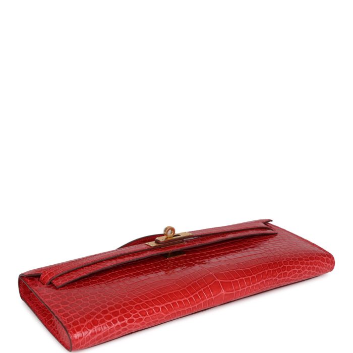 Handmade Bag HKC Bougainvillea Shiny Porosus Crocodile Gold Hardware - 图片 6