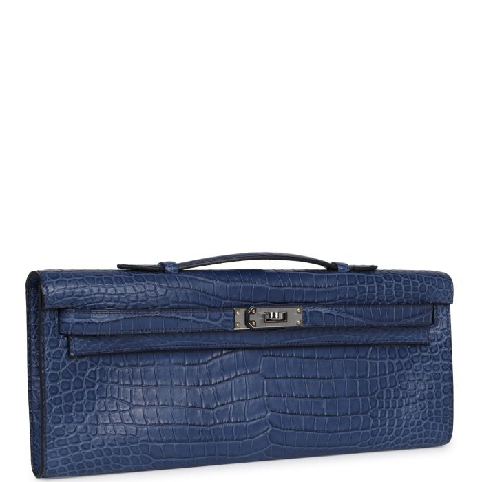 Handmade Bag HKC Bleu De Malte Matte Porosus Crocodile Palladium Hardware - 图片 2