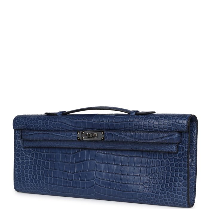 Handmade Bag HKC Bleu De Malte Matte Porosus Crocodile Palladium Hardware - 图片 3