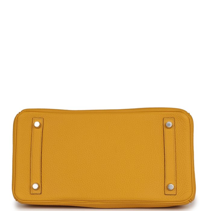 Handmade Bag HB 30 Jaune Ambre Shiny Niloticus Crocodile and Togo Touch Palladium Hardware - 图片 5