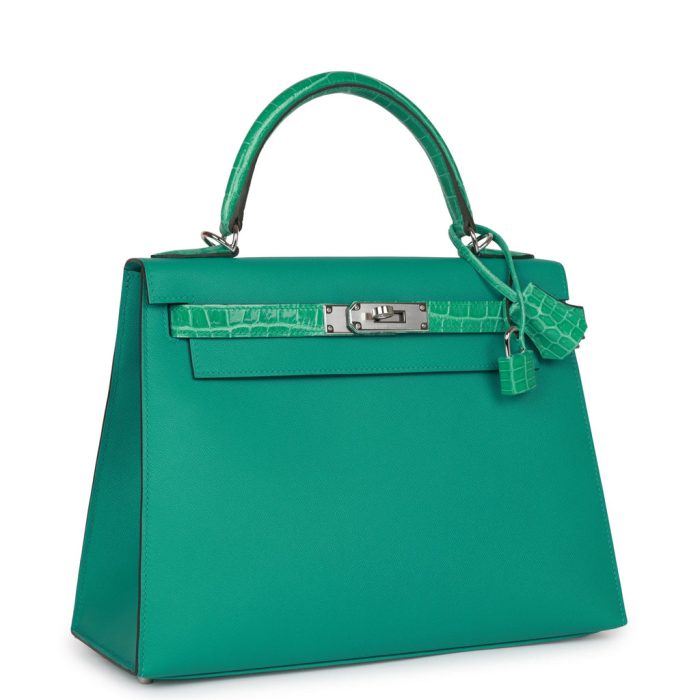 Handmade HKS 28 Vert Verone Madame and Shiny Niloticus Crocodile Touch Palladium - 图片 2