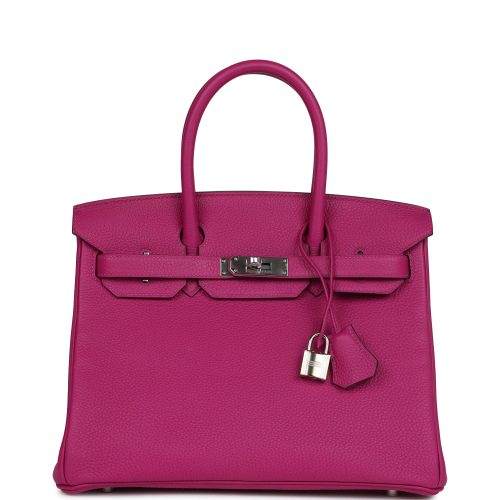 Handmade Bag HB 30 Rose Pourpre Togo Palladium Hardware