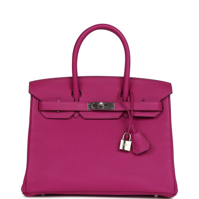 Handmade Bag HB 30 Rose Pourpre Togo Palladium Hardware