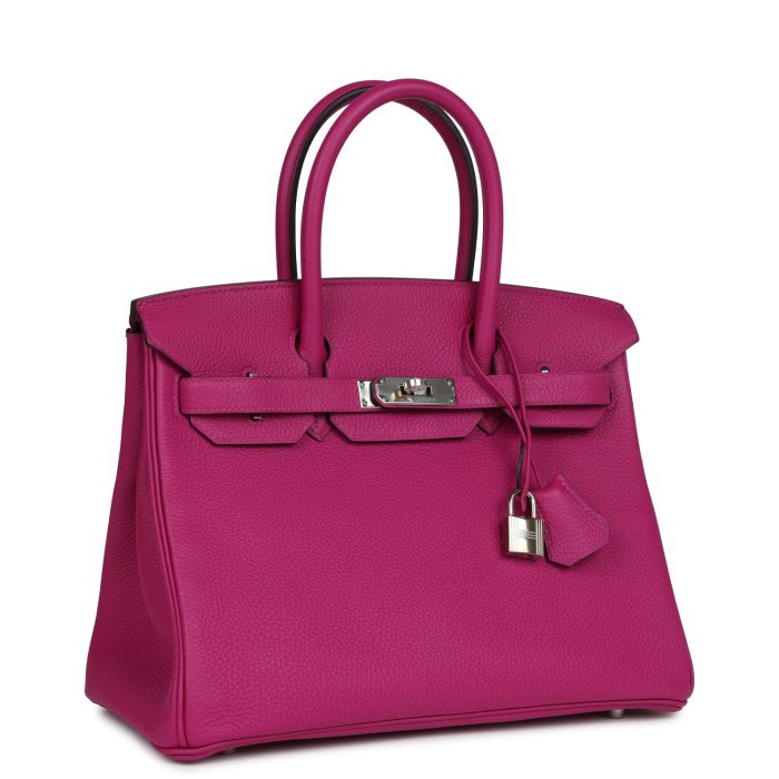 Handmade Bag HB 30 Rose Pourpre Togo Palladium Hardware - 图片 2