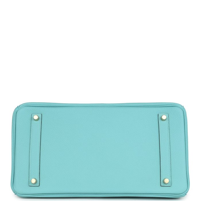 Handmade Bag HB 35 Bleu Atoll Togo Gold Hardware - 图片 4