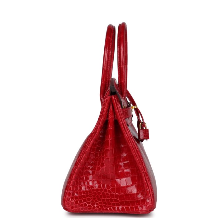 Handmade Bag HB 30 Braise Shiny Porosus Crocodile Gold Hardware：圖片 3