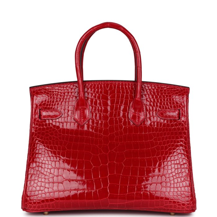 Handmade Bag HB 30 Braise Shiny Porosus Crocodile Gold Hardware：圖片 4