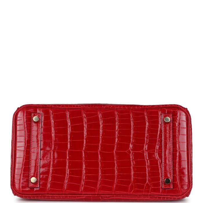 Handmade Bag HB 30 Braise Shiny Porosus Crocodile Gold Hardware：圖片 5