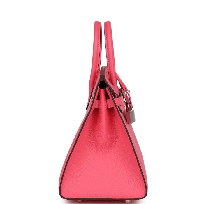 Handmade Bag HB Sellier 25 Rose Azalee Epsom Palladium Hardware - 图片 3