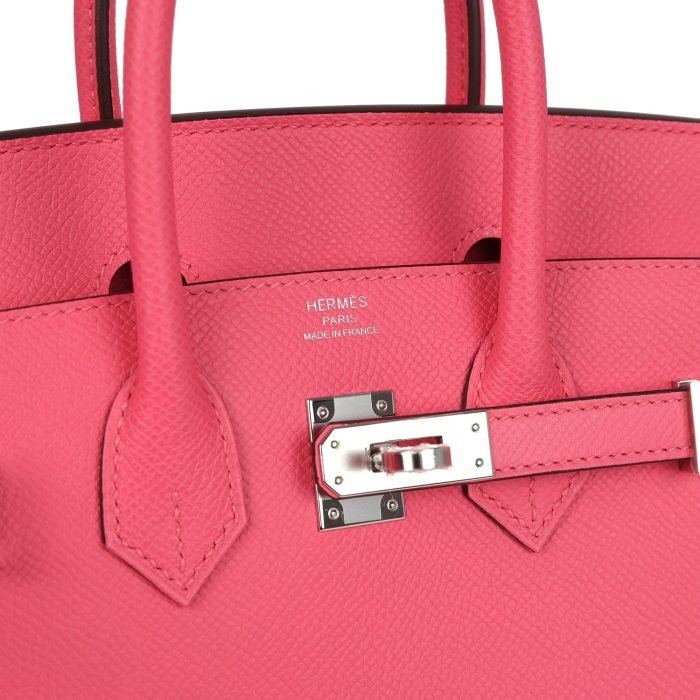 Handmade Bag HB Sellier 25 Rose Azalee Epsom Palladium Hardware - 图片 5