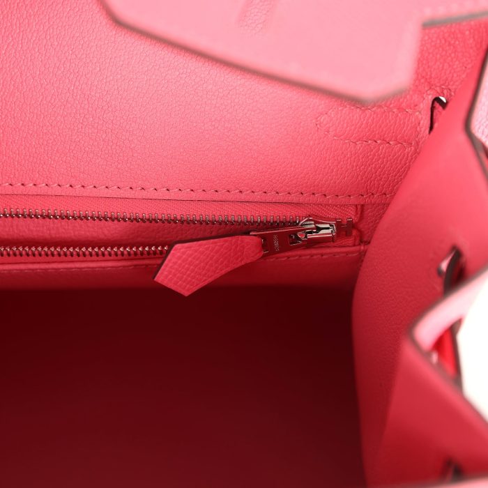Handmade Bag HB Sellier 25 Rose Azalee Epsom Palladium Hardware - 图片 7