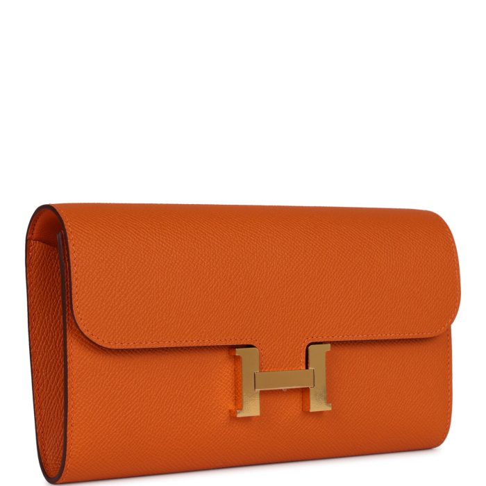 Handmade Bag HC Wallet To Go Orange Epsom Gold Hardware - 图片 2