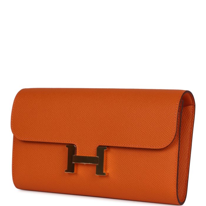 Handmade Bag HC Wallet To Go Orange Epsom Gold Hardware - 图片 5