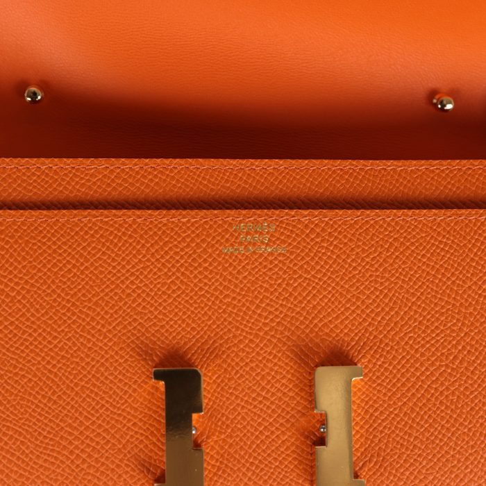 Handmade Bag HC Wallet To Go Orange Epsom Gold Hardware - 图片 6