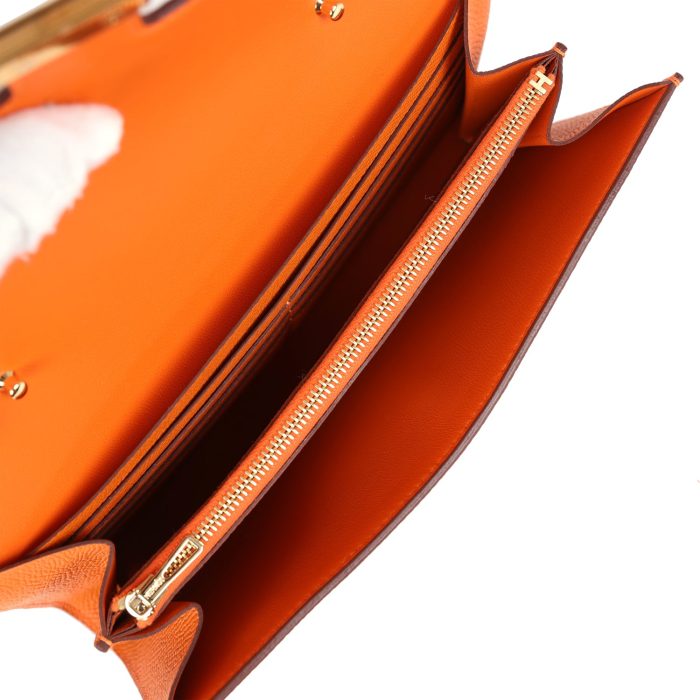 Handmade Bag HC Wallet To Go Orange Epsom Gold Hardware - 图片 7