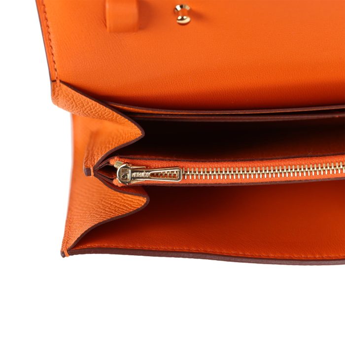 Handmade Bag HC Wallet To Go Orange Epsom Gold Hardware - 图片 8