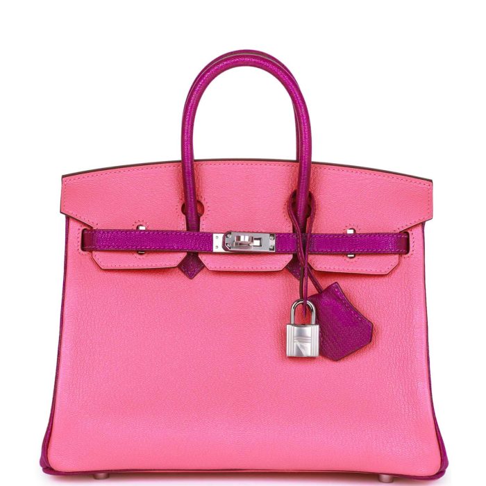 Handmade Bag HSOB(HSS) 25 Rose Lipstick and Anemone Chèvre Palladium Hardware