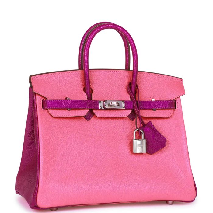 Handmade Bag HSOB(HSS) 25 Rose Lipstick and Anemone Chèvre Palladium Hardware - 图片 2