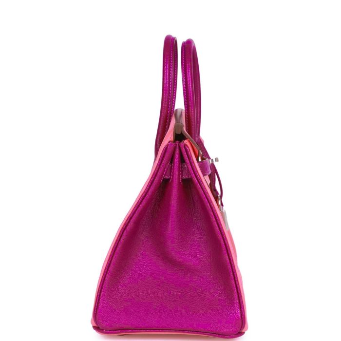 Handmade Bag HSOB(HSS) 25 Rose Lipstick and Anemone Chèvre Palladium Hardware - 图片 3