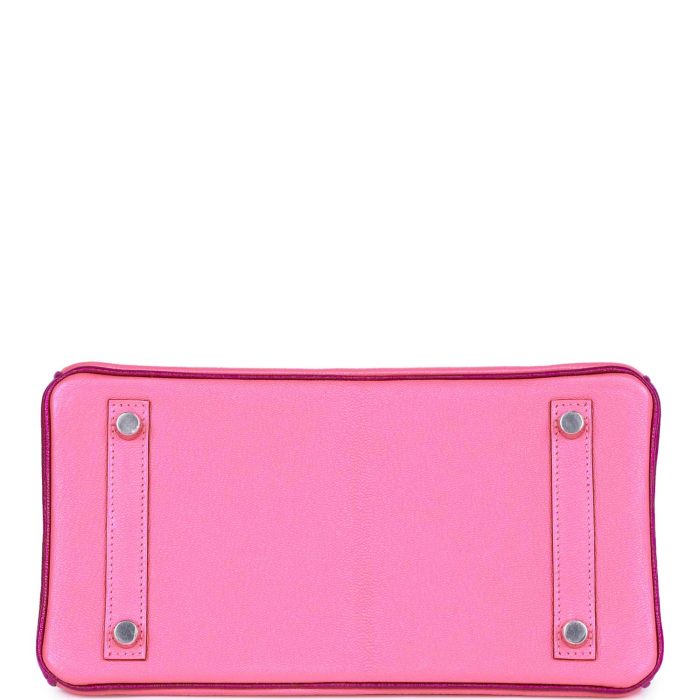 Handmade Bag HSOB(HSS) 25 Rose Lipstick and Anemone Chèvre Palladium Hardware - 图片 5